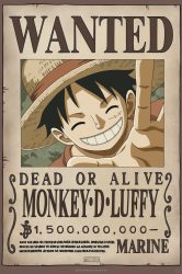 GBYDCO583 - One Piece Wanted Luffy 61 x 91 cm