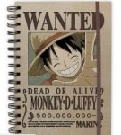 ONE PIECE - Wanted Luffy spirálos notesz 